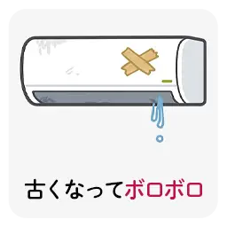 古くなってボロボロ